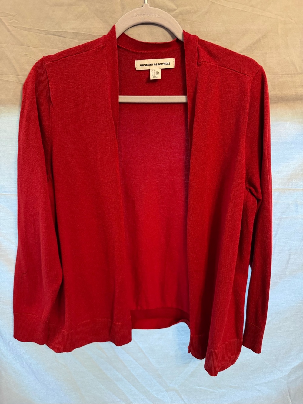 Amazon Essentials Women's Bright Red Open-Front Cardigan